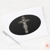 Christelijk  kruis 57 ovale sticker (Envelop)