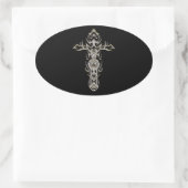 Christelijk  kruis 57 ovale sticker (Tas)