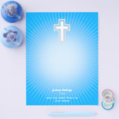 Christelijk Kruis aan gloeiende blauwe achtergrond Flyer (Enkel)