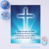 Christelijk Kruis aan gloeiende blauwe achtergrond Flyer (Enkel)