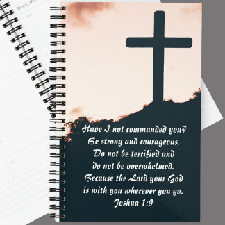 Christelijk kruis aangepaste bijbel vers joshua 1: planner