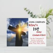 Christelijk kruis bij paassoennierdienst kaart (Staand voorkant)