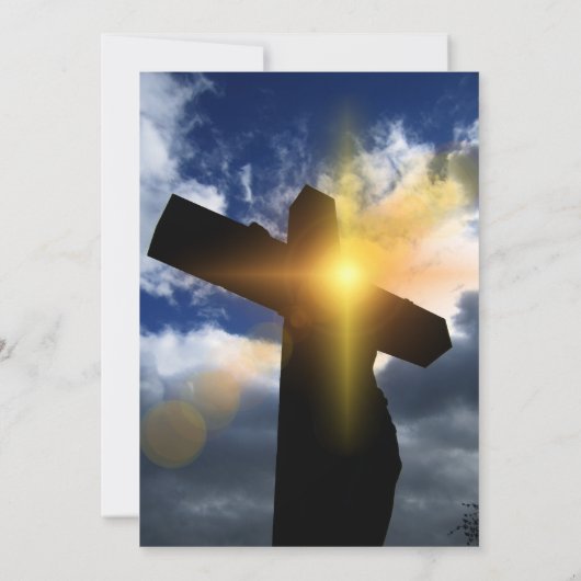 Christelijk kruis bij paassoennierdienst kaart (Achterkant)