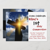 Christelijk kruis bij paassoennierdienst kaart (Voorkant / Achterkant)