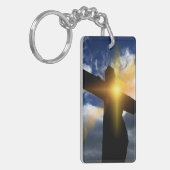 Christelijk kruis bij paassoennierdienst sleutelhanger (Voorkant Links)