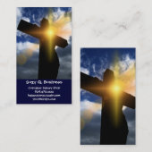 Christelijk kruis bij paassoennierdienst visitekaartje (Voorkant / Achterkant)