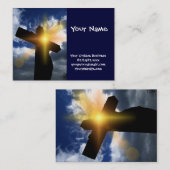 Christelijk kruis bij paassoennierdienst visitekaartje (Voorkant / Achterkant)