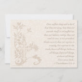 Christelijk kruis bloeien witte bruiloft uitnodigi kaart (Achterkant)