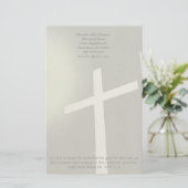 Christelijk kruis briefpapier op grijs (Staand voorkant)