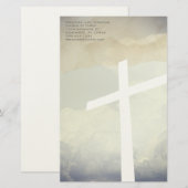 Christelijk Kruis Briefpapier Op Wolken (Voorkant / Achterkant)