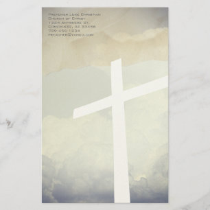 Christelijk Kruis Briefpapier Op Wolken
