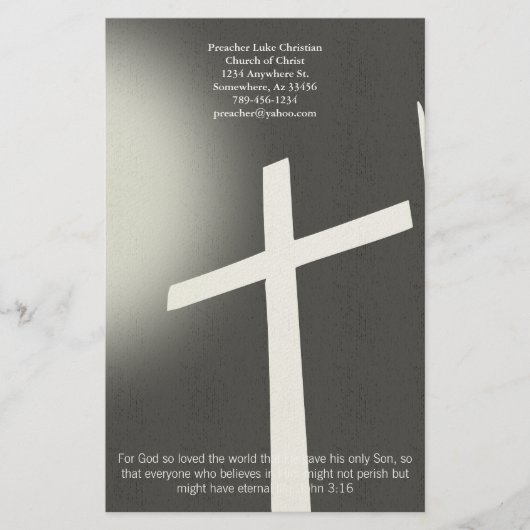 Christelijk Kruis Briefpapier Op Zwart (Voorkant)