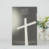 Christelijk Kruis Briefpapier Op Zwart (Staand voorkant)