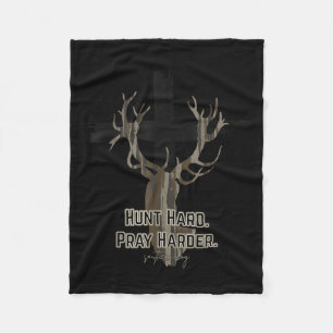 Christelijk Kruis Camo Jacht Hard Gebed Harder Her Fleece Deken