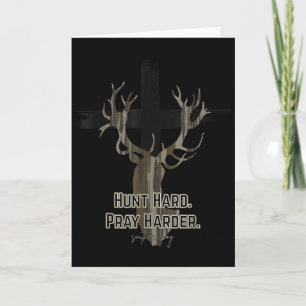 Christelijk Kruis Camo Jacht Hard Gebed Harder Her Kaart