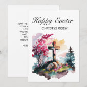Christelijk Kruis Christus Verrezen Gelukkig Pasen Feestdagenkaart (Voorkant / Achterkant)
