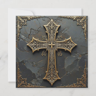 Christelijk Kruis Christus Zwarte Marmer Kaart