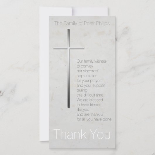 Christelijk Kruis Condoleance Bedankt bijpassende (Voorkant)