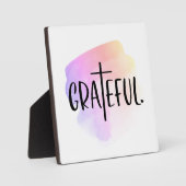 Christelijk Kruis Dankbaar Typografie Tafelmodel Fotoplaat (Voorkant)
