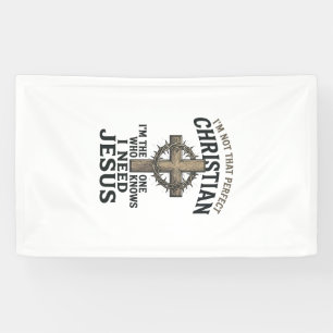 Christelijk Kruis Doornenkroon Vintage T-shirt voo Spandoek