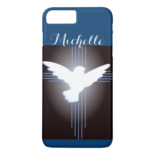 Christelijk kruis en duif gepersonaliseerd Case-Mate iPhone case (Achterkant)