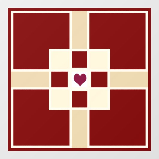 Christelijk Kruis en hart Raamsticker (Vel)