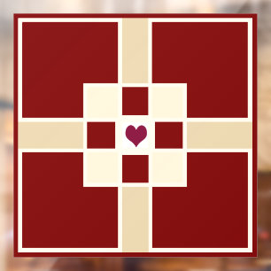 Christelijk Kruis en hart Raamsticker