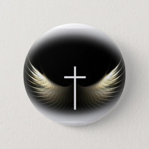 Christelijk kruis en Heilige Geest Ronde Button 5,7 Cm
