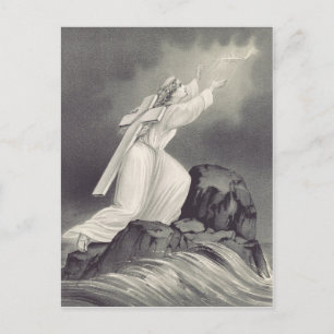 Christelijk kruis en kroon symbool briefkaart