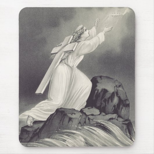 Christelijk kruis- en kroonsymbool muismat (Voorkant)