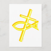 Christelijk kruis en vis briefkaart (Voorkant)