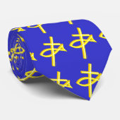 Christelijk kruis en vis stropdas (Opgerold)