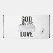 Christelijk Kruis God Is Mijn Ware Liefde Vector Bureaumat (Keyboard & Muis)