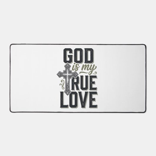 Christelijk Kruis God Is Mijn Ware Liefde Vector Bureaumat (Voorkant)