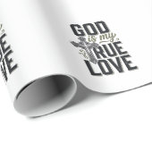 Christelijk Kruis God Is Mijn Ware Liefde Vector Cadeaupapier (Rol Hoek)