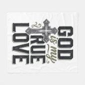 Christelijk Kruis God Is Mijn Ware Liefde Vector Fleece Deken (Voorkant (Horizontaal))