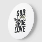 Christelijk Kruis God Is Mijn Ware Liefde Vector Grote Klok (Hoek)
