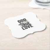 Christelijk Kruis God Is Mijn Ware Liefde Vector Kartonnen Onderzetters (Gekanteld)