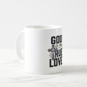 Christelijk Kruis God Is Mijn Ware Liefde Vector Koffiemok (Voorkant links)