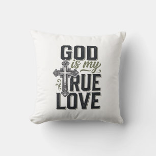 Christelijk Kruis God Is Mijn Ware Liefde Vector Kussen