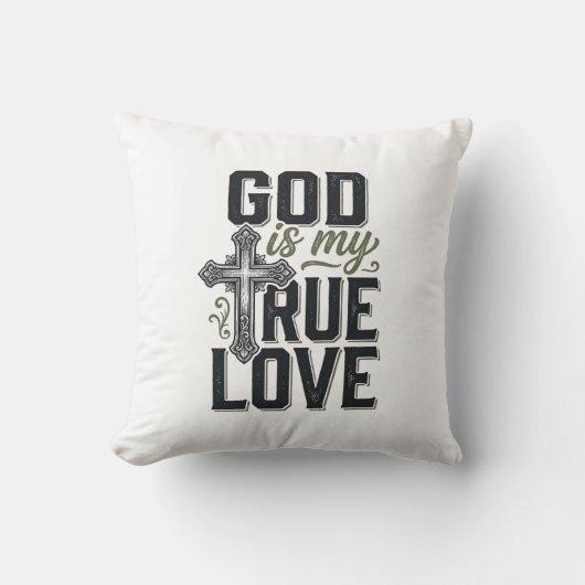 Christelijk Kruis God Is Mijn Ware Liefde Vector Kussen (Voorkant)
