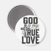 Christelijk Kruis God Is Mijn Ware Liefde Vector Magneet (Voorkant / Achterkant)