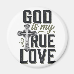 Christelijk Kruis God Is Mijn Ware Liefde Vector Magneet
