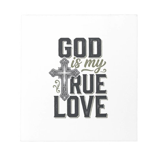 Christelijk Kruis God Is Mijn Ware Liefde Vector Notitieblok (Voorkant)
