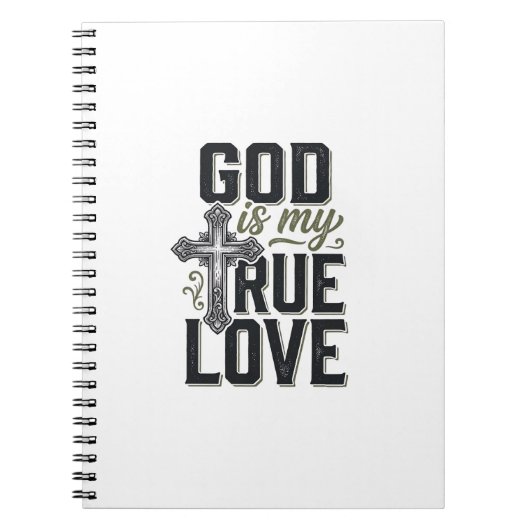 Christelijk Kruis God Is Mijn Ware Liefde Vector Notitieboek (Voorkant)
