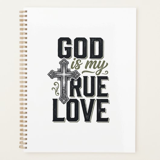 Christelijk Kruis God Is Mijn Ware Liefde Vector Planner (Voorkant)