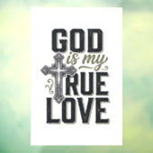 Christelijk Kruis God Is Mijn Ware Liefde Vector Raamsticker (Vel 3)