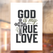 Christelijk Kruis God Is Mijn Ware Liefde Vector Raamsticker (Vel 2)