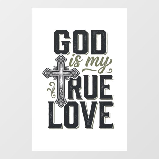 Christelijk Kruis God Is Mijn Ware Liefde Vector Raamsticker (Vel)