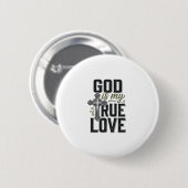 Christelijk Kruis God Is Mijn Ware Liefde Vector Ronde Button 5,7 Cm (Voorkant /achterkant)